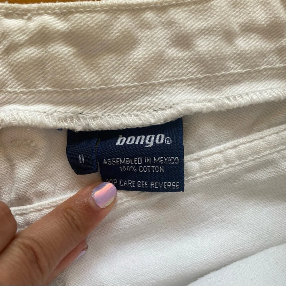 🤍 Vintage BONGO White Jean Shorts - Size 11 / Waist 28” - Picture 4 of 8